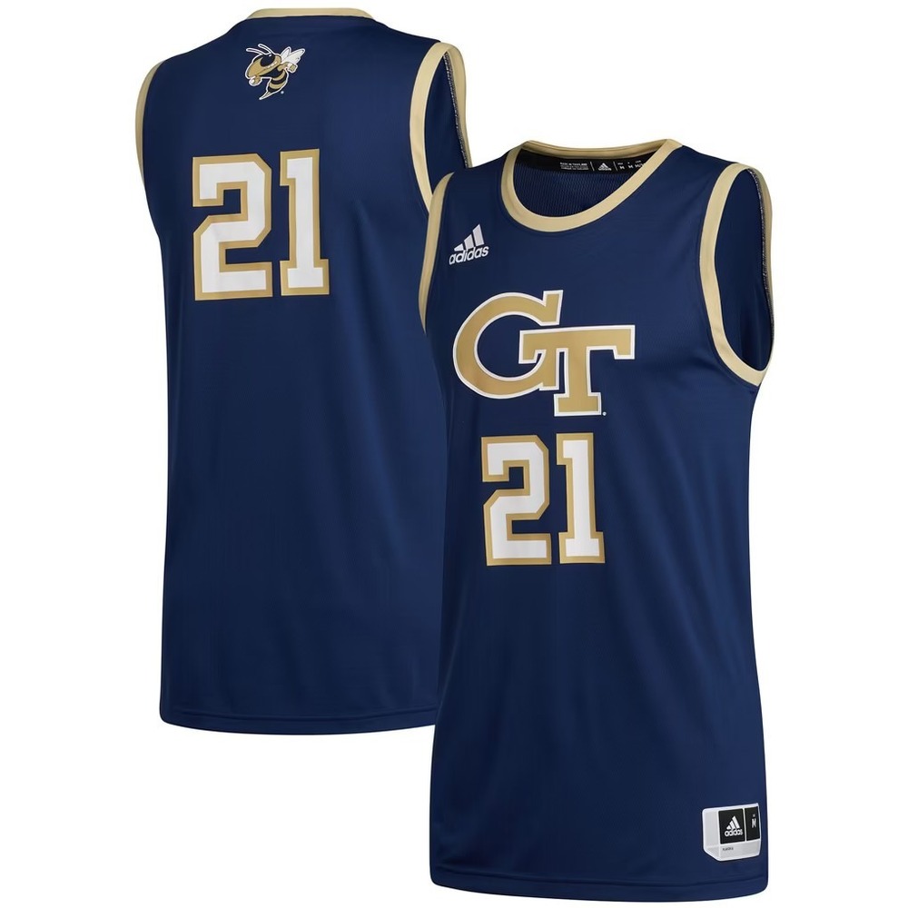 Georgia Tech Yellow Jackets #21 Adidas Swingman Navy Basketball Jersey Size S